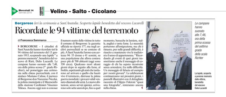 Corriere di Rieti del 14-01-2015