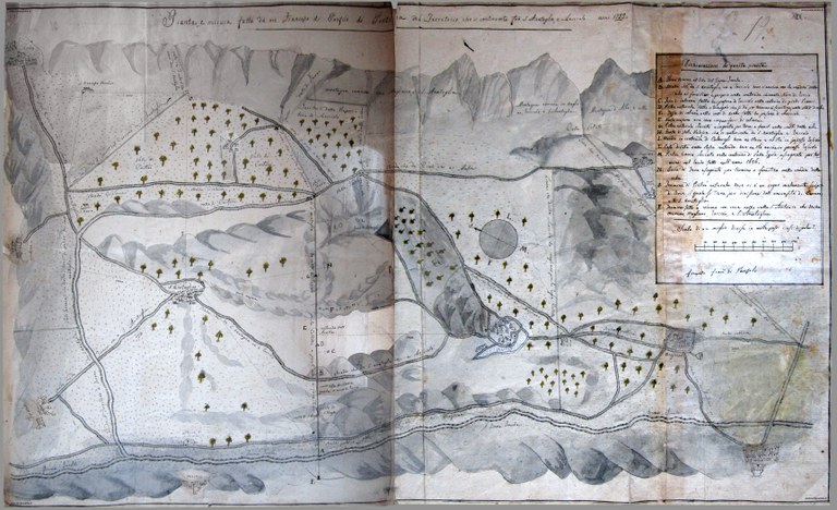 1759 - Pianta del territorio controverso tra S. Anatolia e Rosciolo