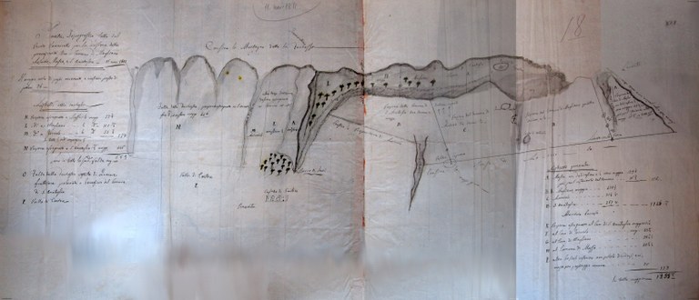 1811- Pianta del territorio controverso tra Magliano, Rosciolo, Massa e S. Anatolia