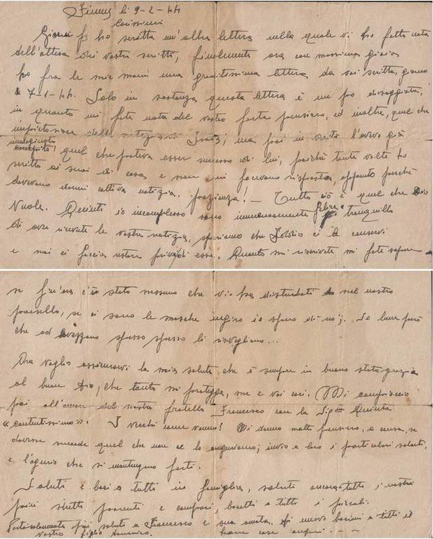 1944 - III lettera di Domenico Spera