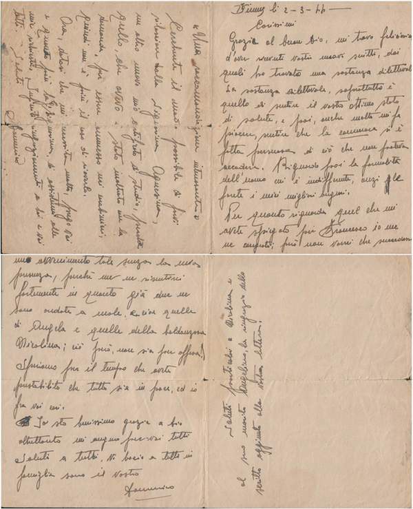 1944 - IV lettera di Domenico Spera