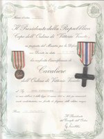 1970 - Conferimento carica di Cavaliere a Spera Pietro