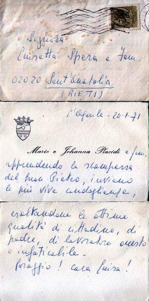 1971 - Lettera di Condoglianze
