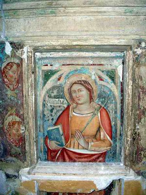 Edicola votiva di S.Anatolia - Sant'Anatolia (parte superiore) - Affresco restaurato all'interno dell'edicola - Fotografia di Roberto Tupone - 2004
