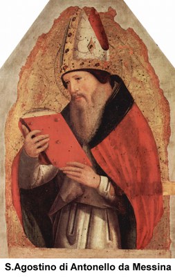 Agostino d'Ippona in un dipinto di Antonello da Messina - Tratto da wikipedia - http://it.wikipedia.org/wiki/Agostino_d'Ippona del sec. XV